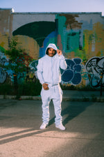 P FLARE TR SKY BLUE SWEATSUIT