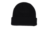 P BLACK EMBROIDERED BEANIE